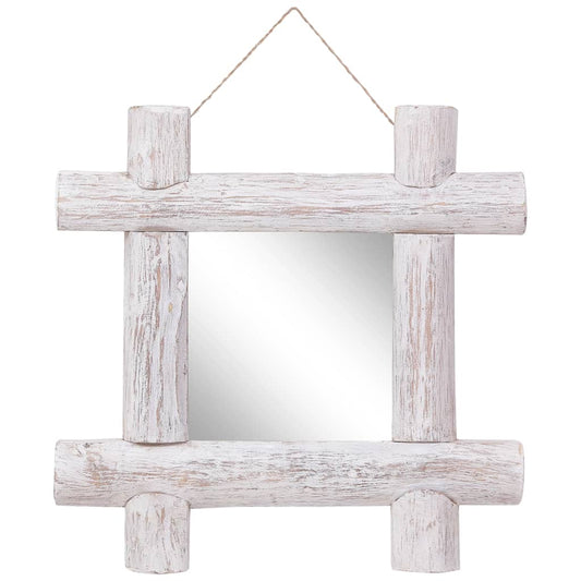 Mirror White 50x50 cm Solid Reclaimed Wood